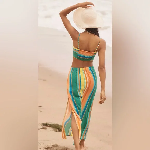 NWT By Anthropologie Linen Crop Top Size Large - Picture 3 of 9